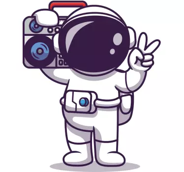Literature sticker astronaut peace gesture - TenStickers