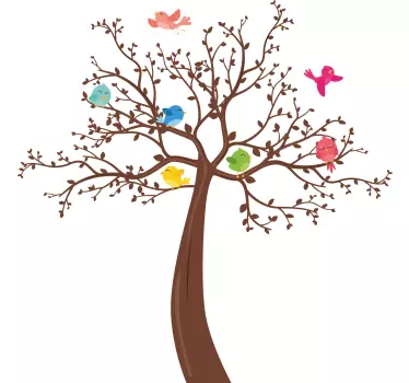 Wall sticker playful tree branches - TenStickers
