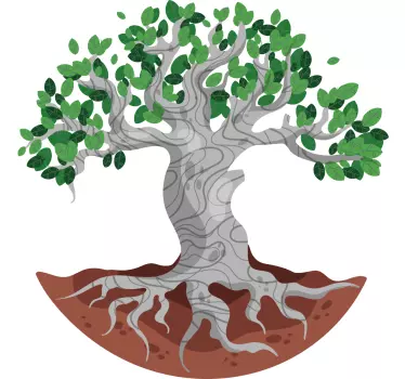 Nature wall sticker stylized tree roots - TenStickers