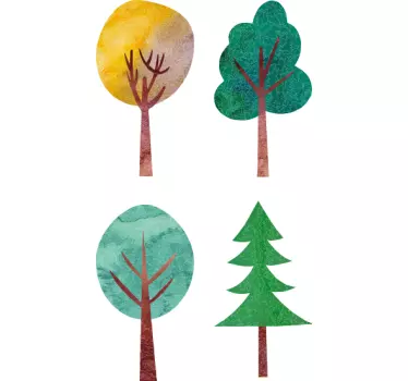 Nature wall sticker colorful tree design - TenStickers