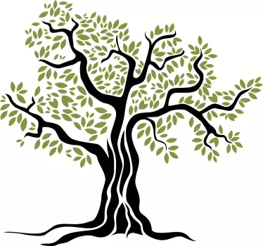 Nature wall sticker stylized leafy tree - TenStickers
