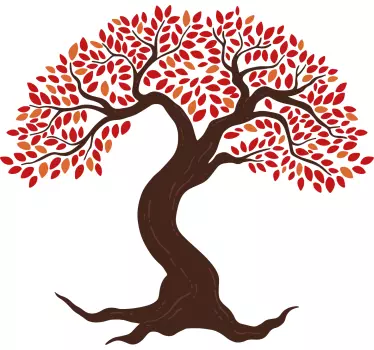 Tree wall sticker elegant autumn tree - TenStickers