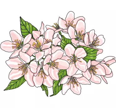 Flower wall sticker rose tint floral design - TenStickers