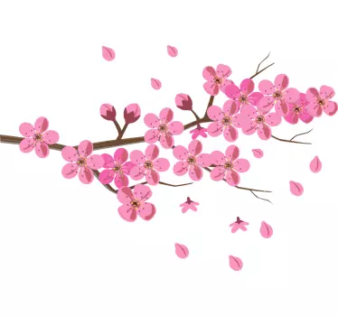Flower wall sticker pink blossom branch - TenStickers