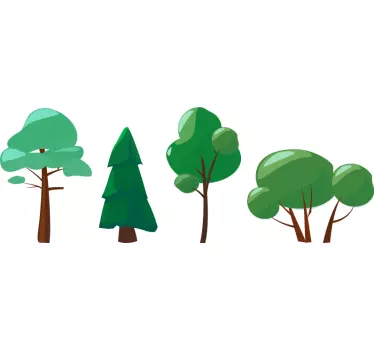 Nature wall sticker stylish forest design - TenStickers