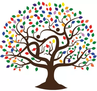 Nature wall sticker vibrant tree illustration - TenStickers