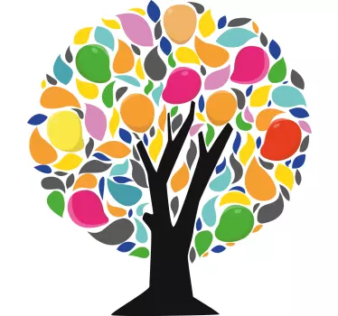 Nature wall sticker colorful tree art - TenStickers