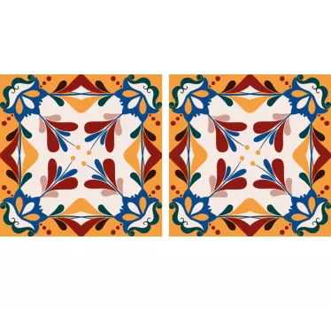 Tile sticker floral design tile - TenStickers