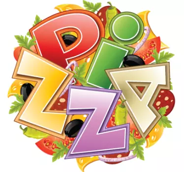 Pizza logo shop window sticker - TenStickers