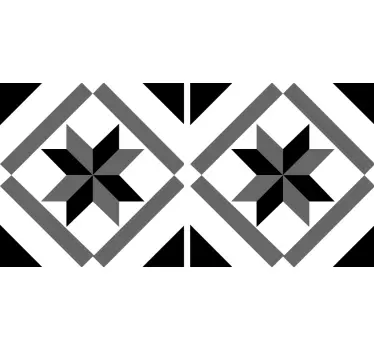 Tile sticker monochrome geometric design - TenStickers