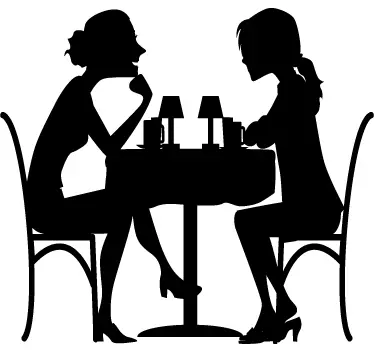 Friends having dinner sticker - TenStickers
