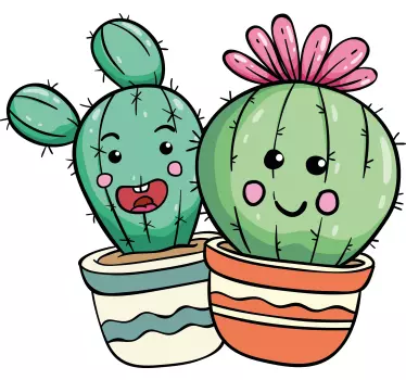Plant sticker cute cartoon cacti design - TenStickers