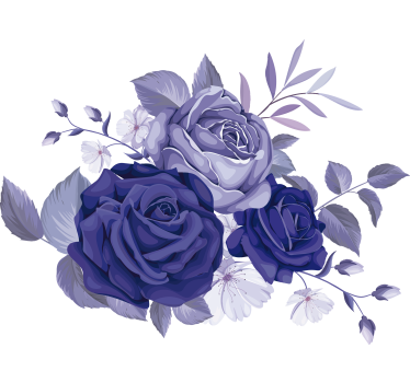 Elegant purple roses flower wall sticker - TenStickers