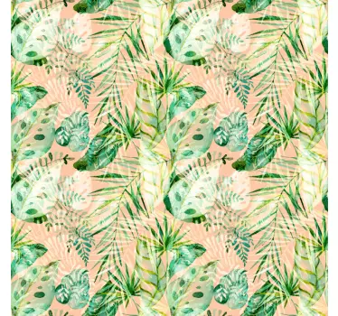 Pink floral leaves design decals for furniture - TenStickers