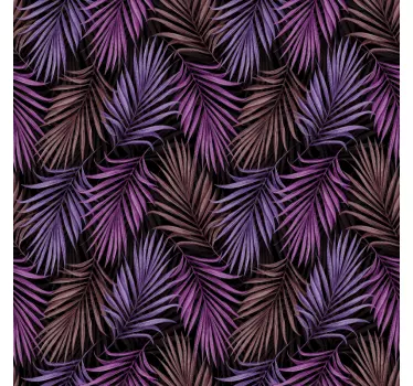 Nature wall sticker purple leaf design - TenStickers
