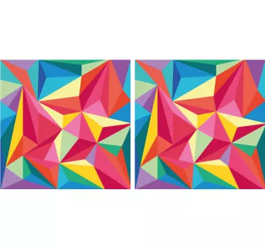 Multicolor geometric image bathroom tile sticker - TenStickers