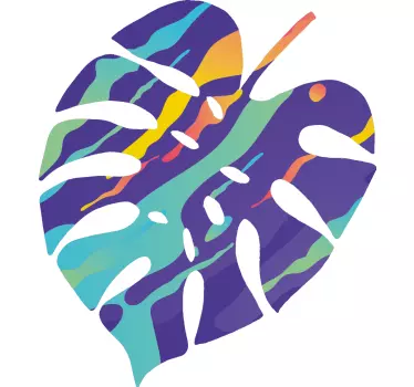 Nature wall sticker in colorful leaf shape - TenStickers