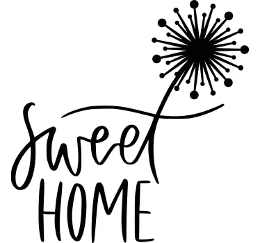 Home sweet home with dandelions quote wall decal - TenStickers