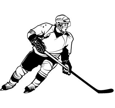 Hockey Player Sticker - TenStickers