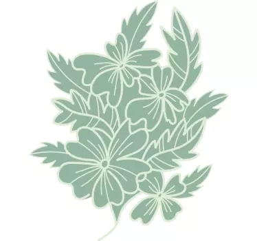 Green minimalist nice flower kitchen stickers - TenStickers
