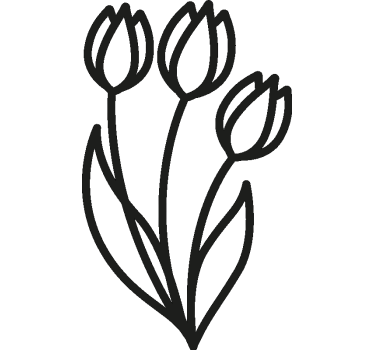 Flower wall sticker ornate botanical design - TenStickers