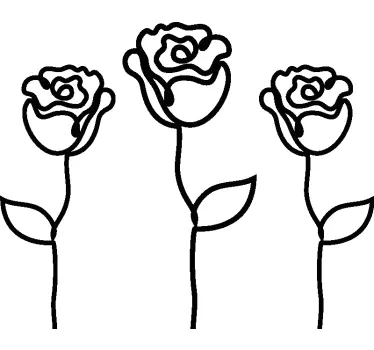 Flower wall sticker graceful botanical sketch - TenStickers