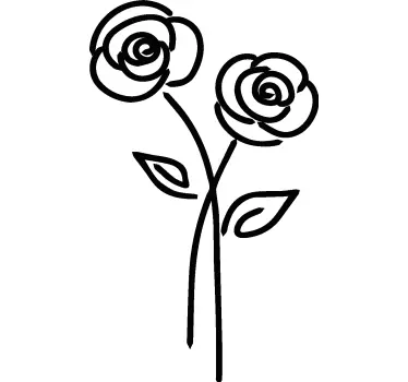 Flower wall sticker minimalist rose design - TenStickers