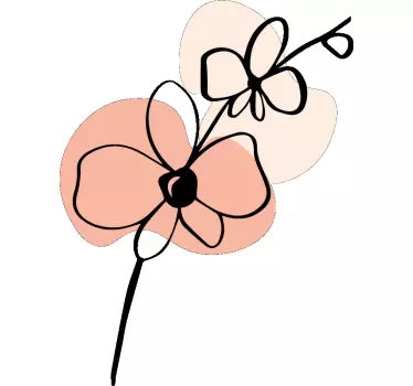 Flower wall sticker abstract floral design - TenStickers