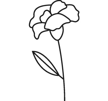 Wall sticker flower outline design - TenStickers