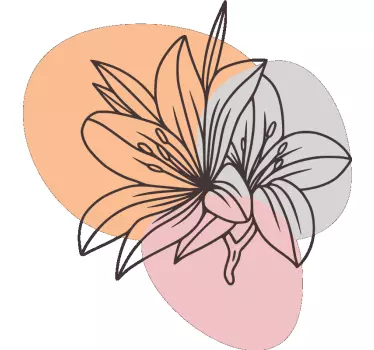 Wall sticker floral outline design - TenStickers