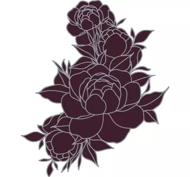 Flower wall sticker floral cluster design - TenStickers