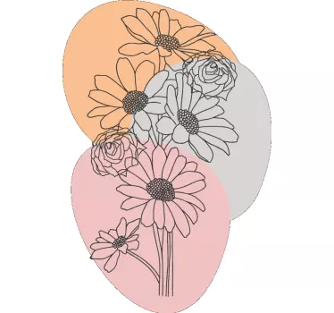 Wall sticker floral circle arrangement - TenStickers