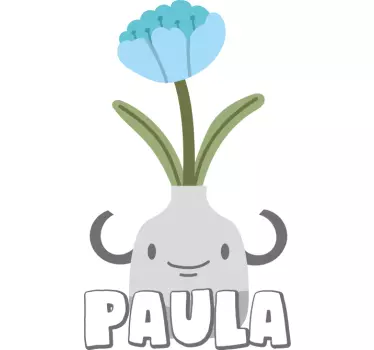 Wall sticker cute flower vase - TenStickers