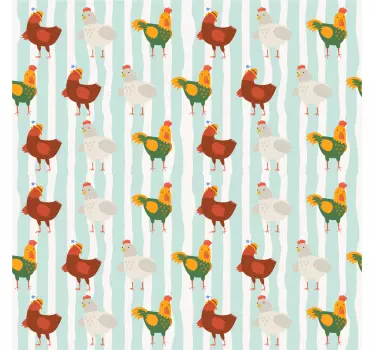 Colorful Farm Chickens furniture sticker - TenStickers