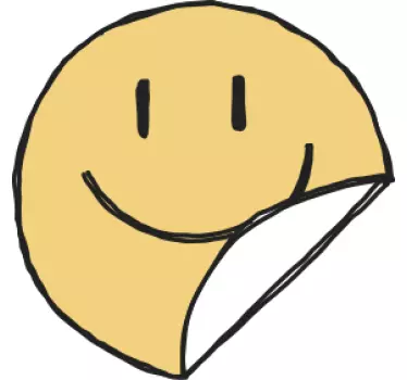 Yellow smile crayon face wall border decal - TenStickers