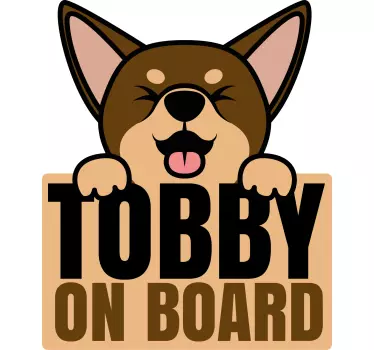 Happy dog warning car sticker - TenStickers