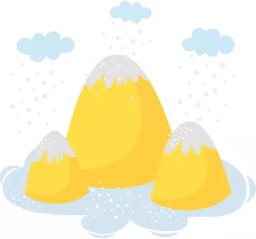 Nature wall sticker yellow mountain peaks - TenStickers