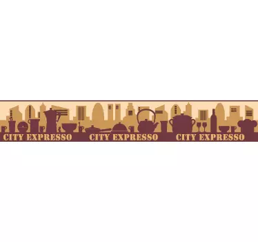 City Expresso Tile Wall Border Decal - TenStickers