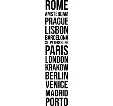 Location sticker famous city names collection - TenStickers