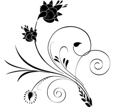 Elegant Floral Curl Decal - TenStickers