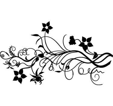 Branching flowers plant living room wall sticker - TenStickers