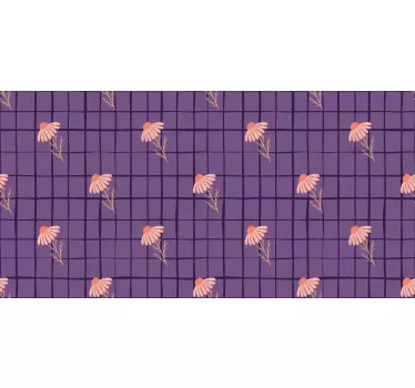 Flower wall sticker in purple floral design - TenStickers