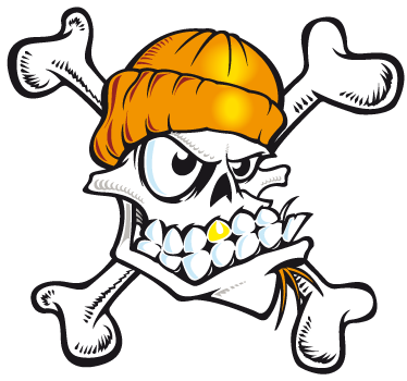Skull skater living room wall sticker for kids - TenStickers