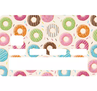 Colorful Donut Pattern credit card sticker - TenStickers