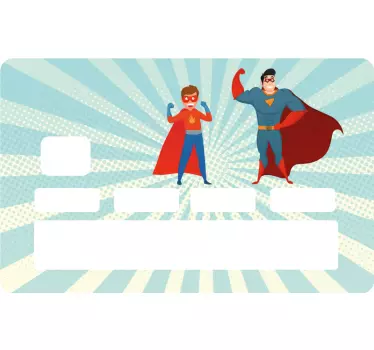 Credit card sticker superhero character design - TenStickers