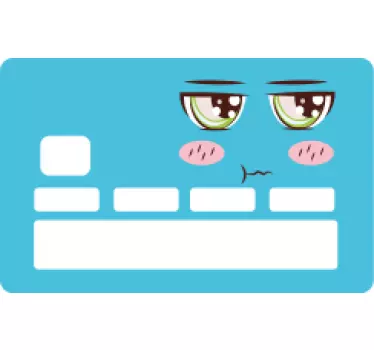 Funny design of cartoon eyes  bank card sticker - TenStickers