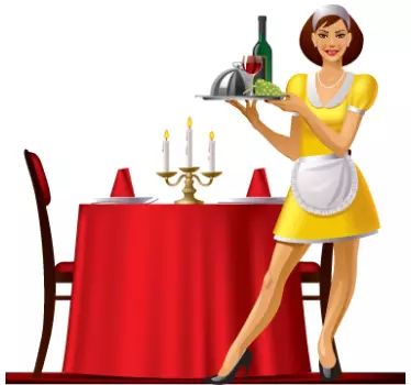 Luxury Dinner Waitress Sticker - TenStickers