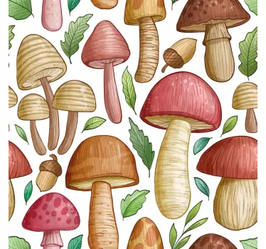 Plant sticker colorful mushroom design - TenStickers