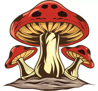 Vibrant Mushroom Cluster plant sticker - TenStickers