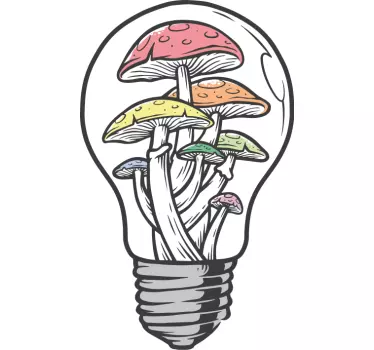 Mushrooms In Bulb nature wall sticker - TenStickers